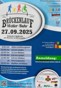 Plakat für den Brückenlauf in Wetter am 27. September 2025